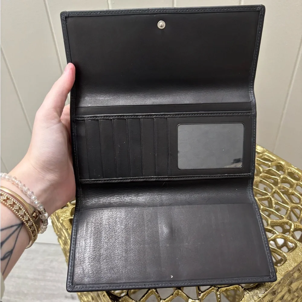 Coach Black Leather Clutch Wallet